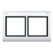 Рамка 2-ая IP44 с винтовым креплением Aquadesign Merten Полярно-белый