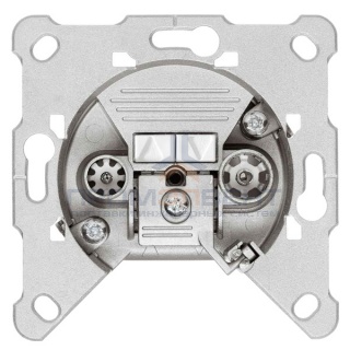 Розетка Hirschmann телевизионная проходная 2 Вых.: 2х(RK+TV+FM+SAT), -10-11,5 дБ, прох. - 2,2-4,2 дБ