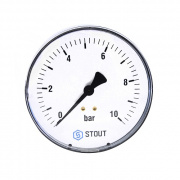 Манометр аксиальный STOUT - 1/4" (D63 мм, шкала 0-6 бар)
