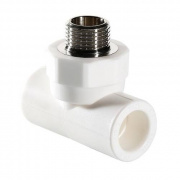 Тройник с переходом на наружную резьбу VALTEC VTp.733 - 32 x 1" (для полипропилен.труб, белый)