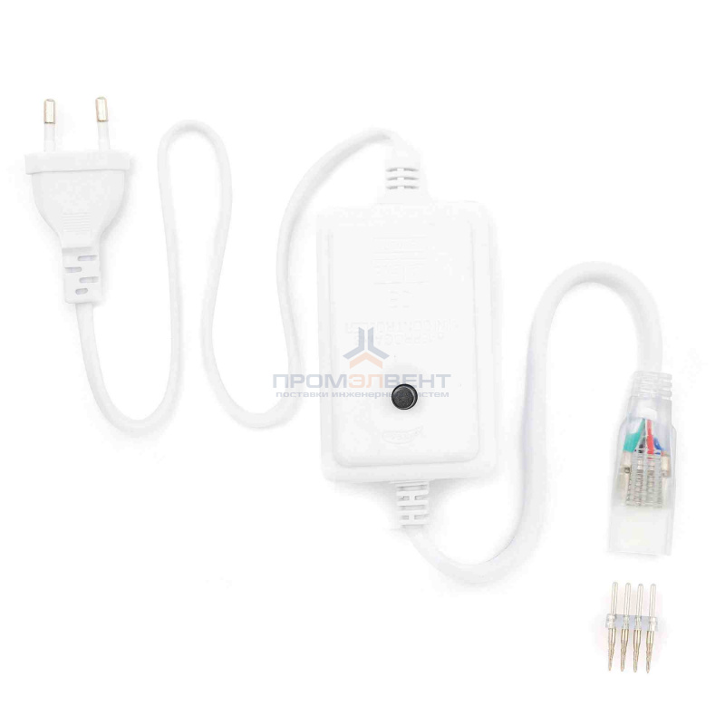 03-52 Шнур питания с однокнопочным контроллером для RGB светодиодной ленты 220В, smd5050, 60д/м, последовательное подключение до 500Вт.