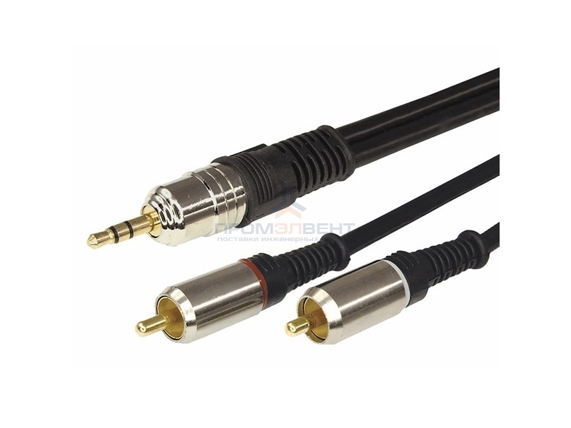 Шнур 3.5 Stereo Plug-2RCA Plug 1.5М GOLD металл