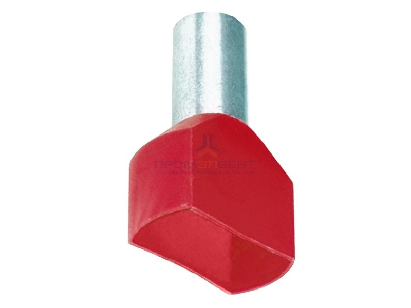 Наконечник-гильза двойная изолированная НШВИ2 1,0кв.мм - 8мм красный (500шт) DKC